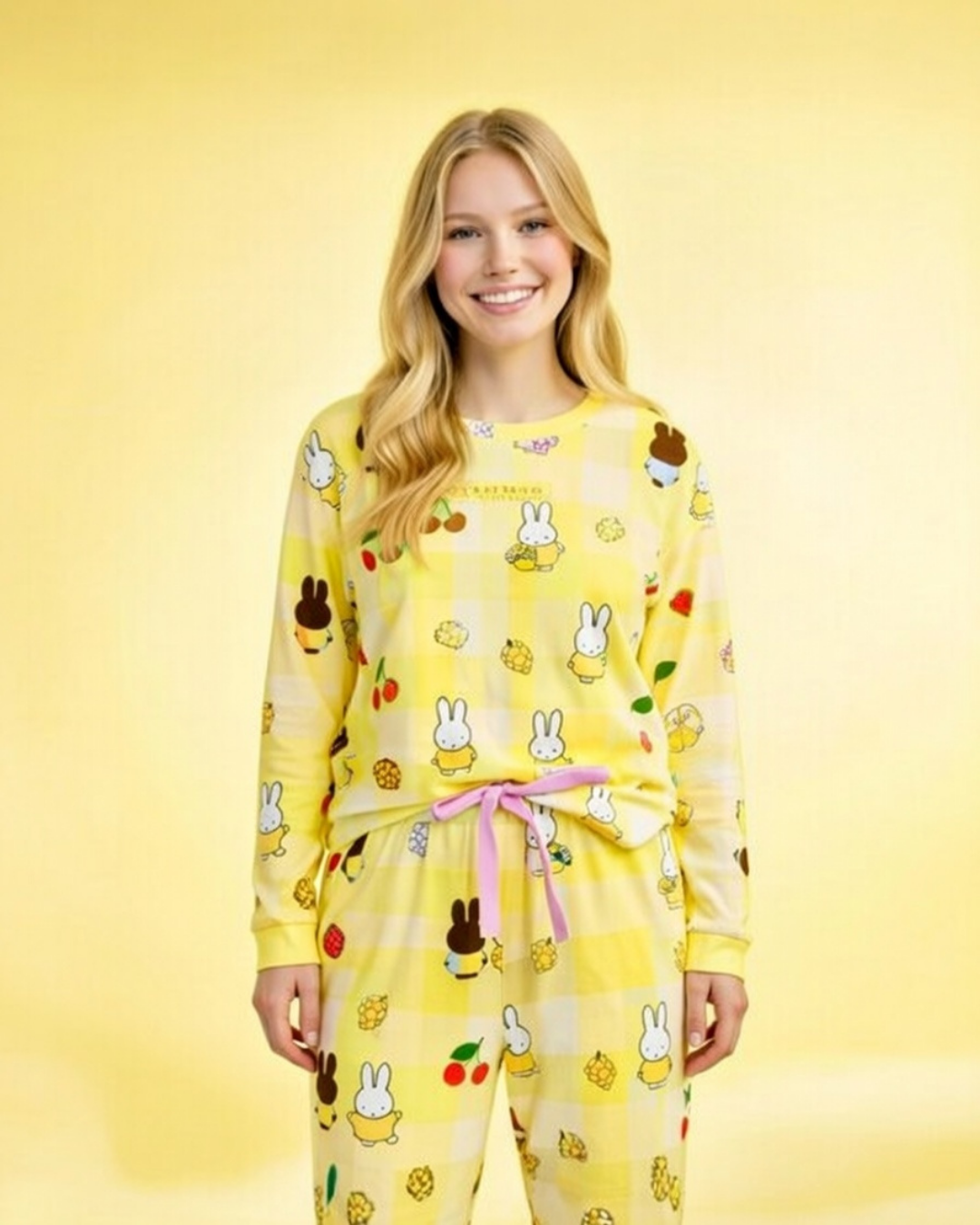 VALUENCIO | DESENLİ SARI RENK KADIN SABAHLIK