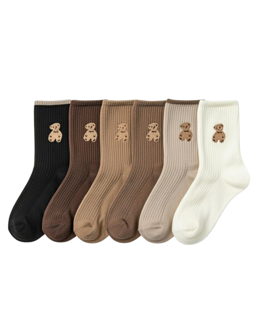 VALUENCIO | 6 ÇİFT TEDDY DESENLİ KADIN ÇORAP